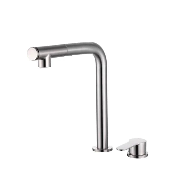 Robinet Évier Bec Rétractable 2 Trous Inox 304 Brossé Moderne – Cuvéa