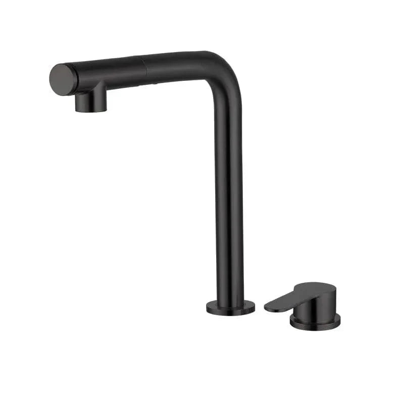 Robinet Évier Bec Rétractable 2 Trous Inox 304 Brossé Moderne – Cuvéa