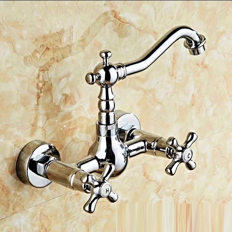 Robinet Mélangeur Mural Laiton Vintage Charme Durable Cuisine – Cuvéa
