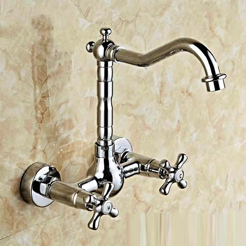 Robinet Mélangeur Mural Laiton Vintage Charme Durable Cuisine – Cuvéa