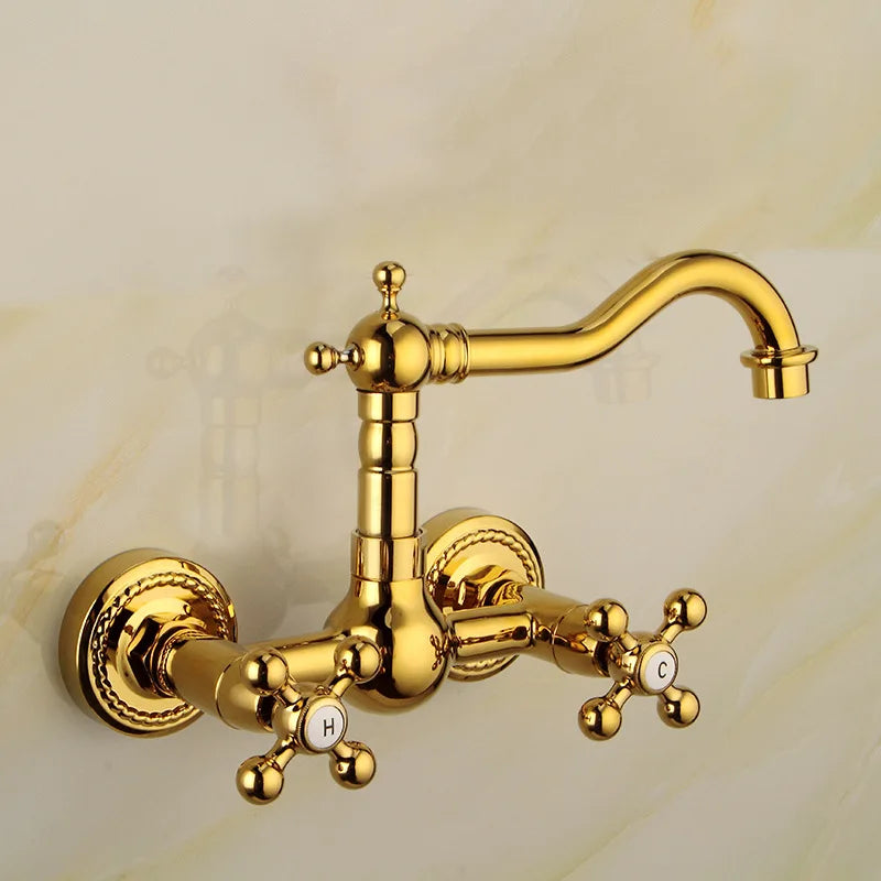 Robinet Mélangeur Mural Laiton Vintage Charme Durable Cuisine – Cuvéa