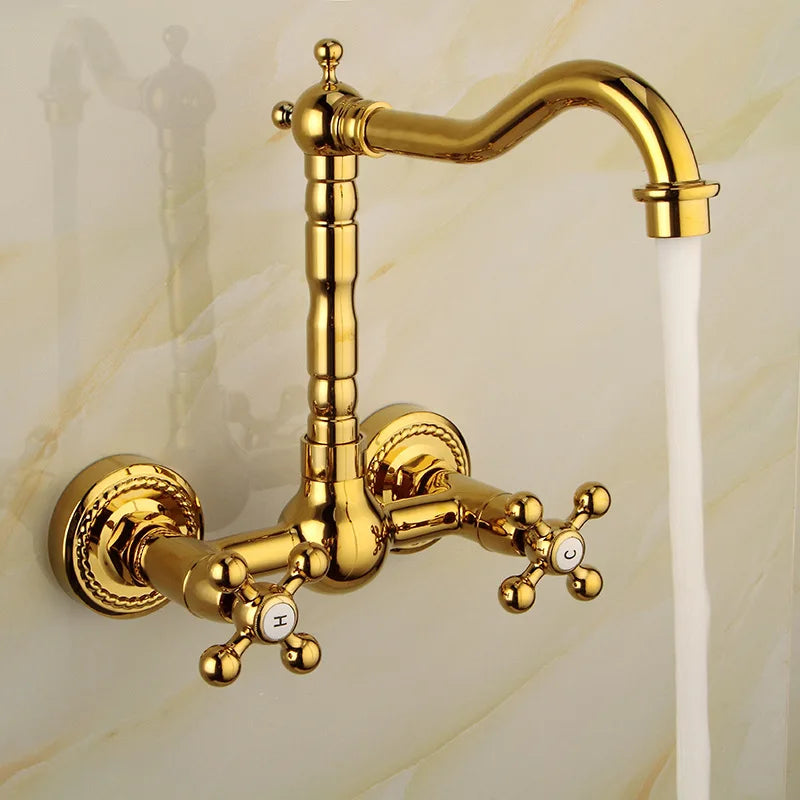 Robinet Mélangeur Mural Laiton Vintage Charme Durable Cuisine – Cuvéa