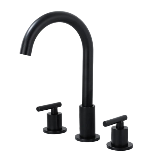 Robinet Mélangeur 3 Trous Noir Finition Mate Salle de Bain Moderne – Solvane