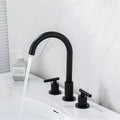 Robinet Mélangeur 3 Trous Noir Finition Mate Salle de Bain Moderne – Solvane