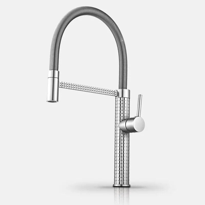 Robinet Mitigeur Cuisine Motif Sculpté Chromé Relief Décoratif – Cuvéa
