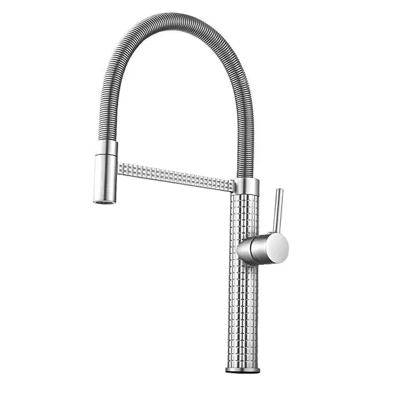 Robinet Mitigeur Cuisine Motif Sculpté Chromé Relief Décoratif – Cuvéa