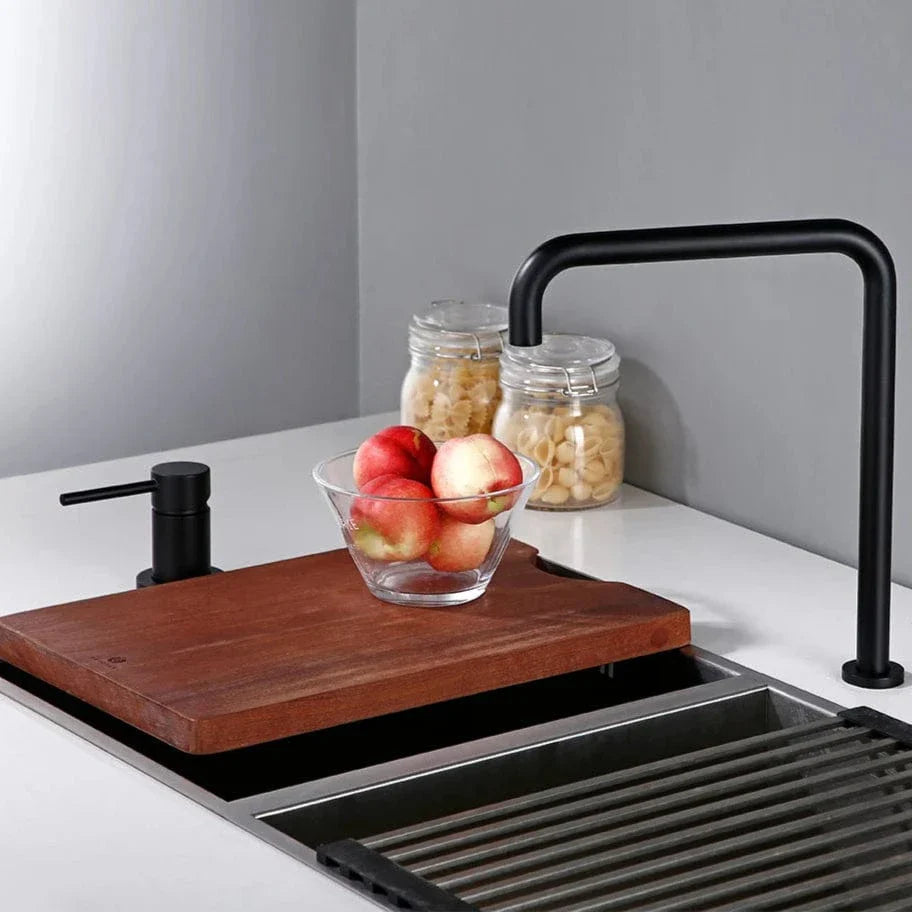 Robinet Cuisine Noir Mat Laiton Massif Rotation 360° Robuste – Cuvéa