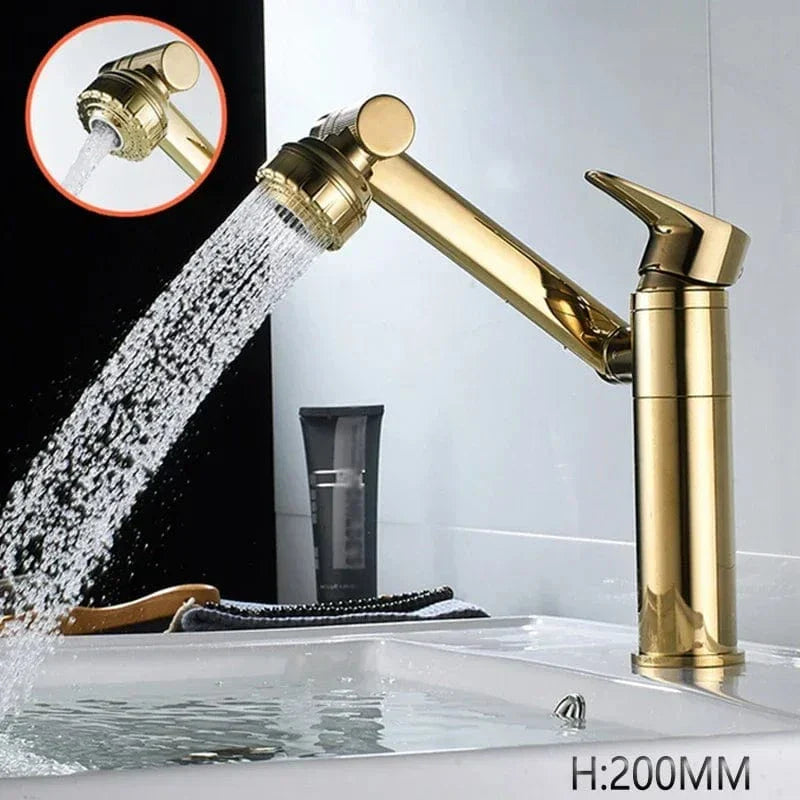 Robinet Lavabo Chromé Rotatif 1080° Jet Orientable Partout – Solvane