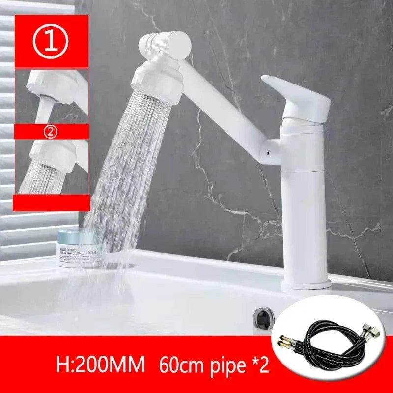 Robinet Lavabo Chromé Rotatif 1080° Jet Orientable Partout – Solvane