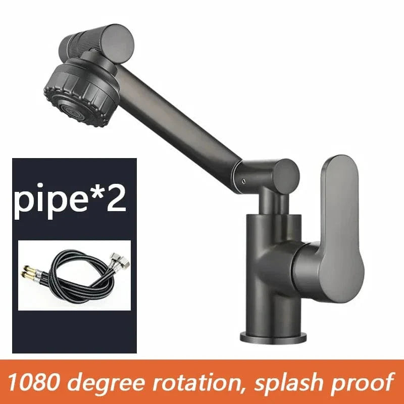 Robinet Lavabo Chromé Rotatif 1080° Jet Orientable Partout – Solvane