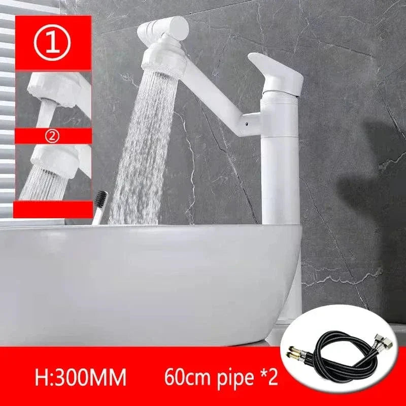 Robinet Lavabo Chromé Rotatif 1080° Jet Orientable Partout – Solvane