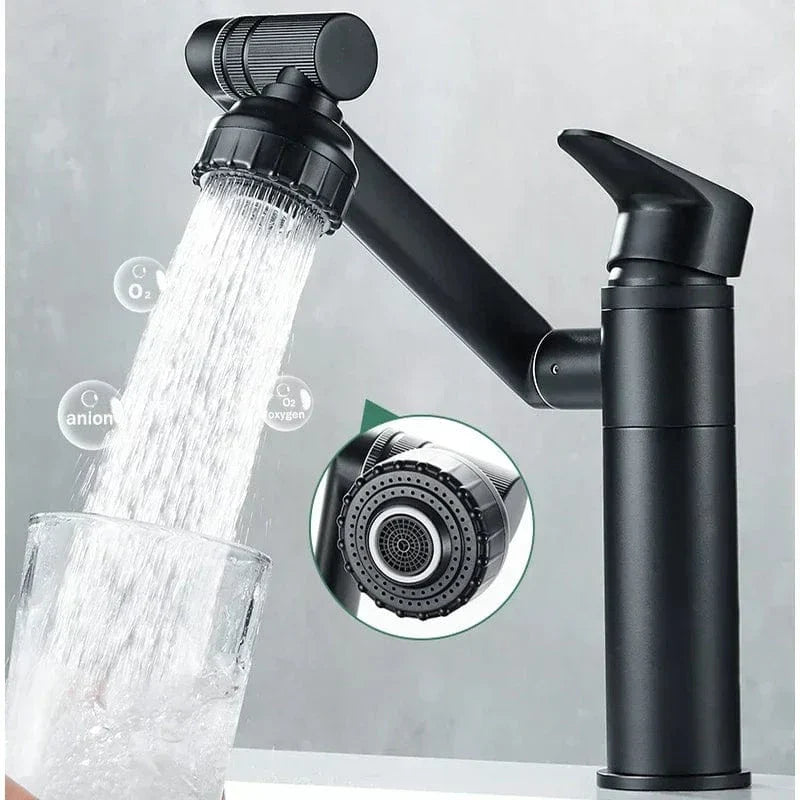 Robinet Lavabo Chromé Rotatif 1080° Jet Orientable Partout – Solvane