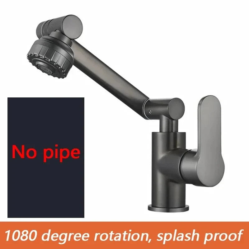 Robinet Lavabo Chromé Rotatif 1080° Jet Orientable Partout – Solvane