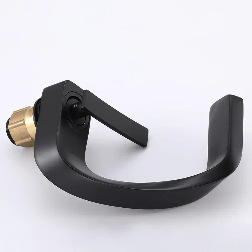 Mitigeur Lavabo Penché Noir Laiton Premium Éclat Contemporain – Solvane