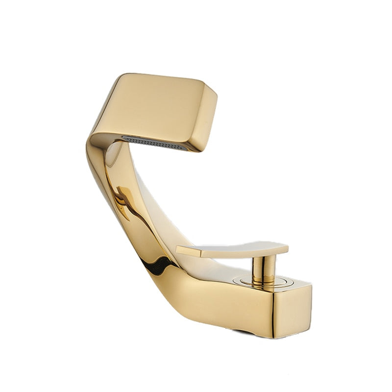 Robinet Mitigeur Lavabo Penché Doré Salle de Bain Luxueuse – Solvane