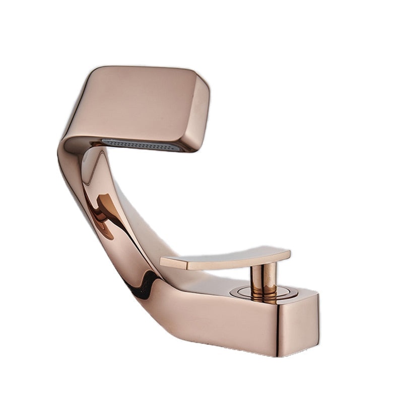 Robinet Mitigeur Lavabo Penché Doré Salle de Bain Luxueuse – Solvane