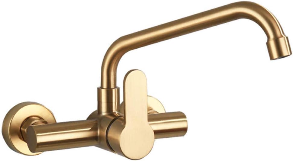 Robinet Mural Évier Inox Brossé Bec Rotatif Nettoyage Facile – Cuvéa