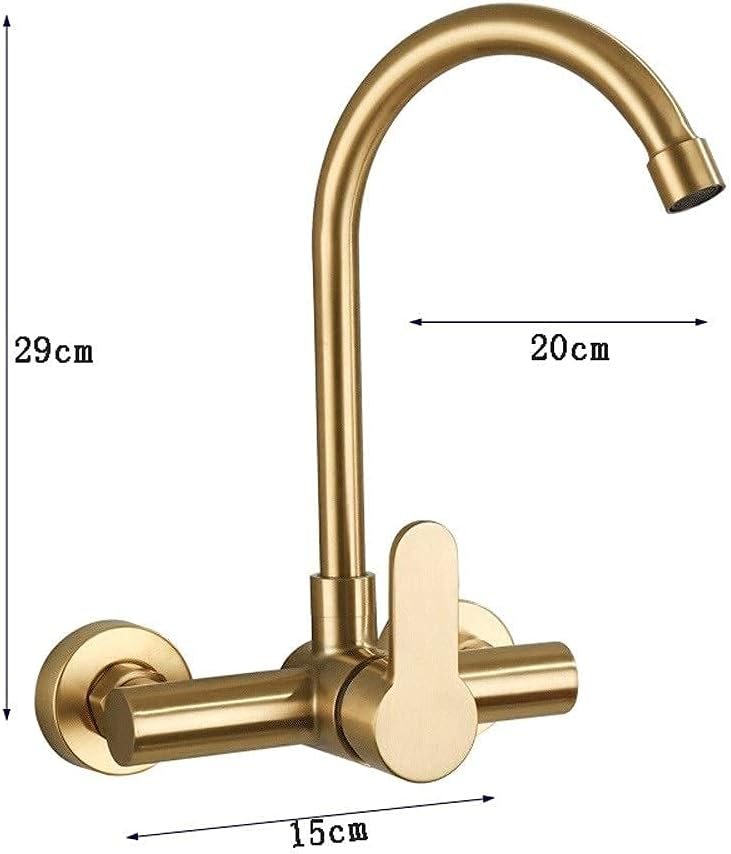 Robinet Mural Évier Inox Brossé Bec Rotatif Nettoyage Facile – Cuvéa