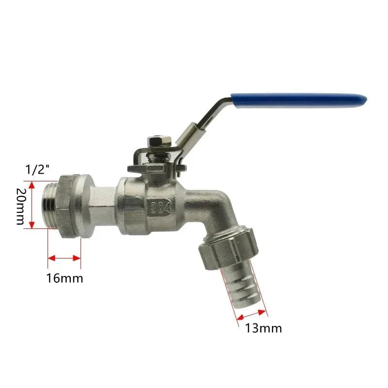 Robinet Mural Extérieur Inox 304 Vanne à Bille Eau Chaude et Froide – Terravia