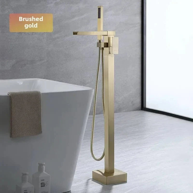 Mitigeur Baignoire Îlot Cascade Finition Brossée Élégance et Confort – Vertane