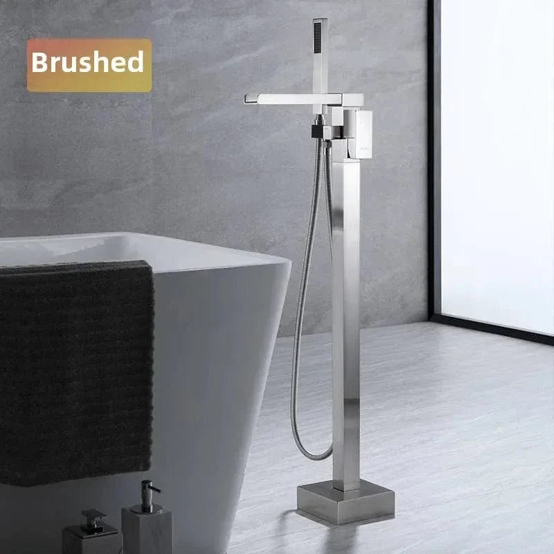 Mitigeur Baignoire Îlot Cascade Finition Brossée Élégance et Confort – Vertane