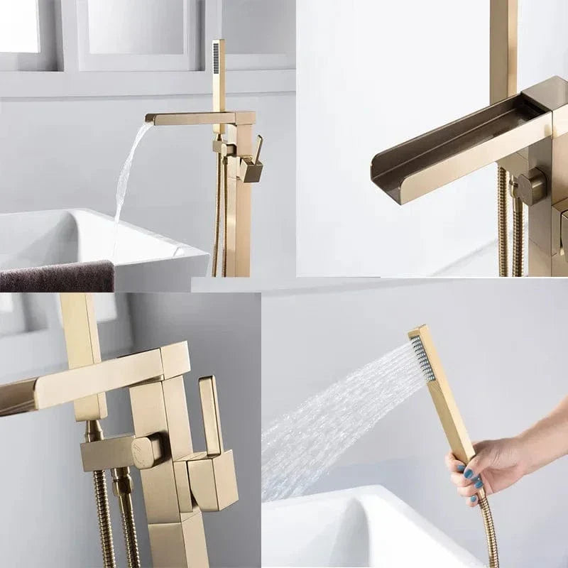 Mitigeur Baignoire Îlot Cascade Finition Brossée Élégance et Confort – Vertane