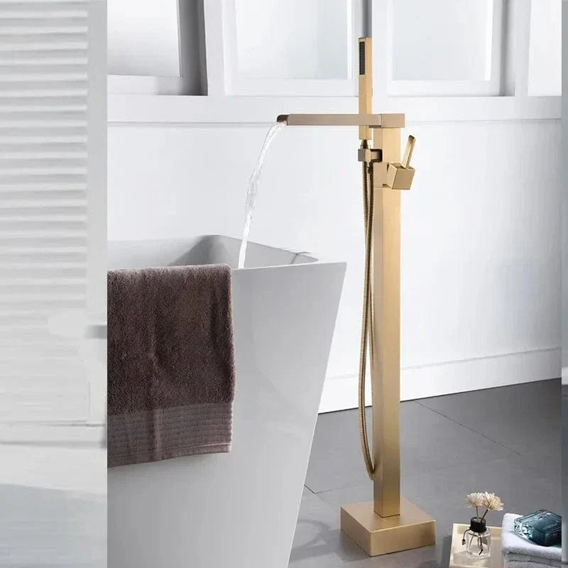 Mitigeur Baignoire Îlot Cascade Finition Brossée Élégance et Confort – Vertane