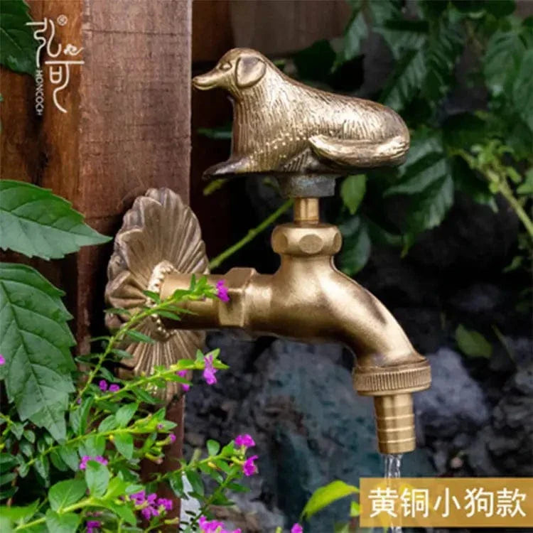Robinet Extérieur Mural Laiton Antique Motif Animal Décor Jardin – Terravia