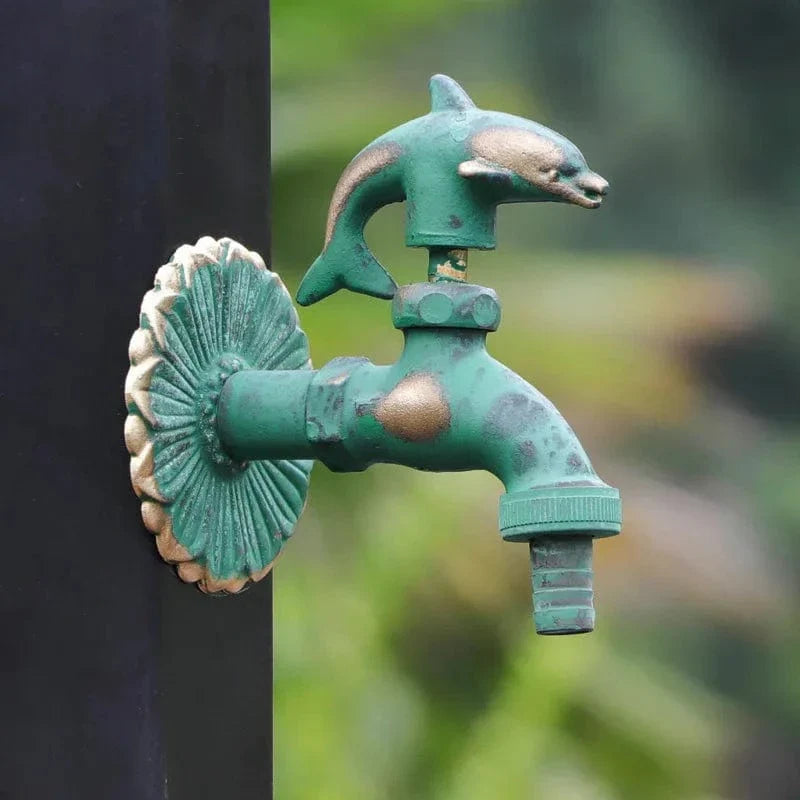 Robinet Extérieur Mural Laiton Antique Motif Animal Décor Jardin – Terravia
