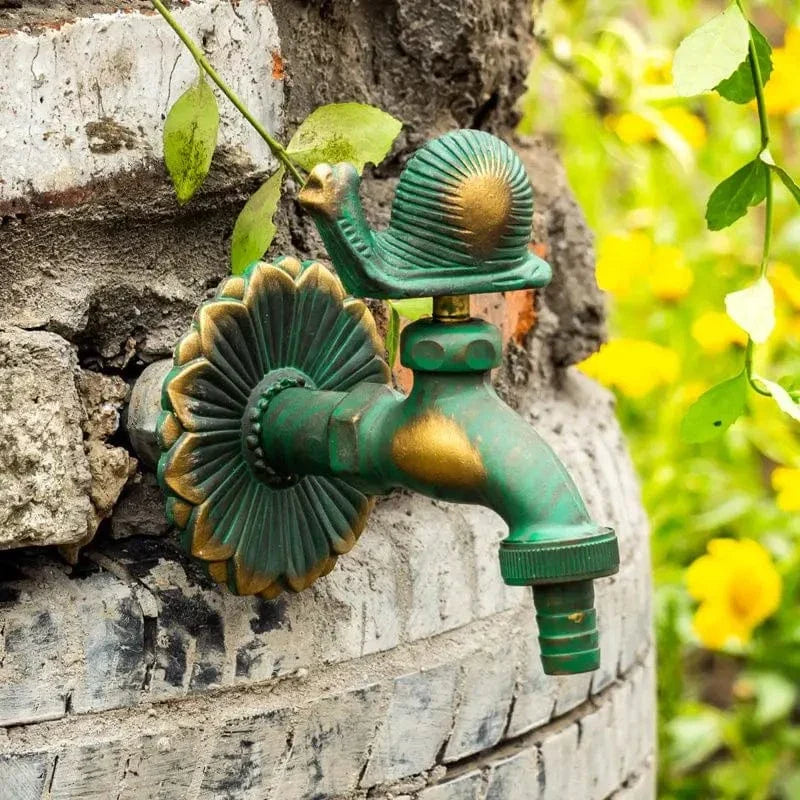 Robinet Extérieur Mural Laiton Antique Motif Animal Décor Jardin – Terravia