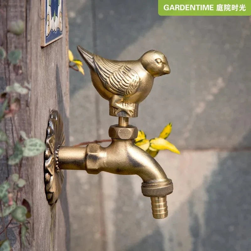 Robinet Jardin Mural Laiton Antique Motif Animal Décor Extérieur – Terravia