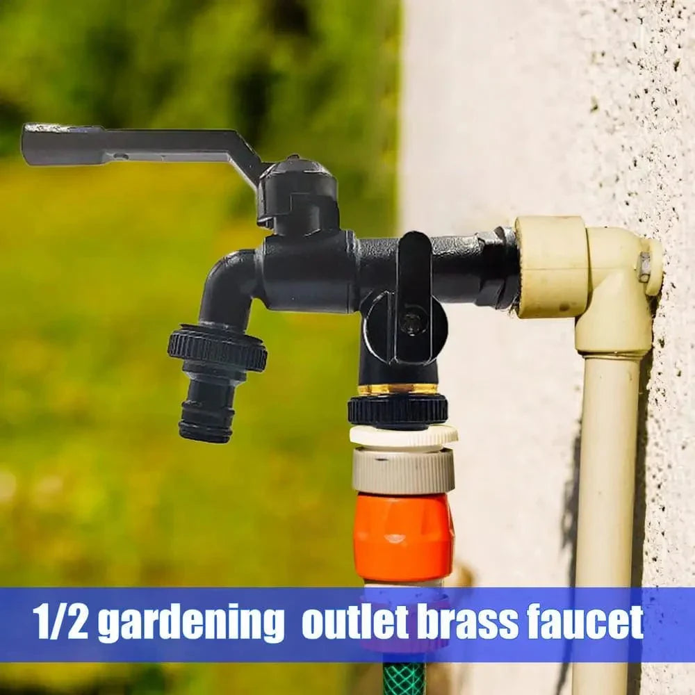 Robinet Fontaine Extérieur Laiton Double Sortie Jardin et Arrosage – Terravia