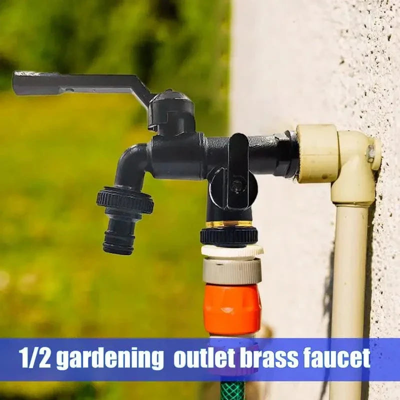 Robinet Fontaine Extérieur Laiton Double Sortie Jardin et Arrosage – Terravia