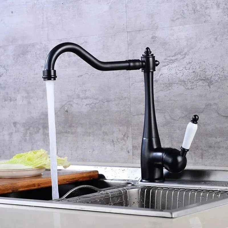 Robinet Cuisine Rétro Laiton Brossé Pivotant 360° Charme Ancien – Cuvéa