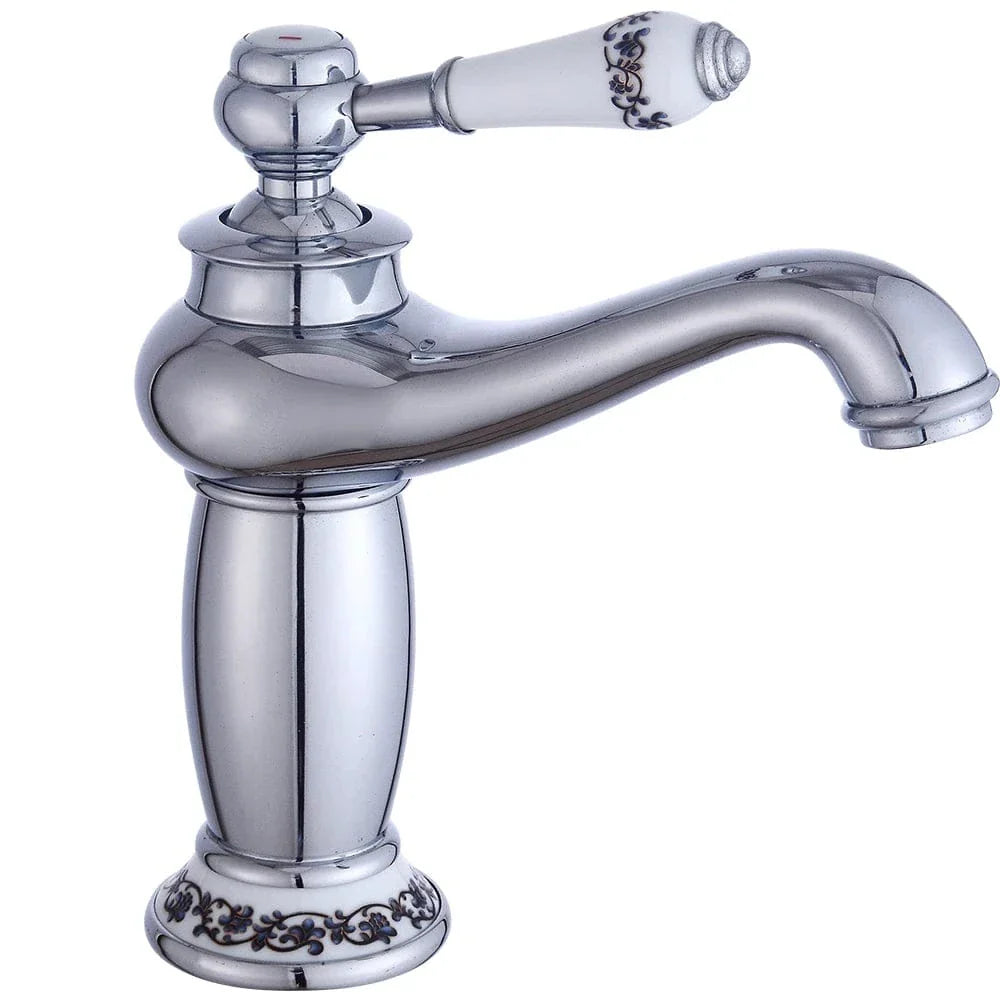 Robinet Lavabo Rétro Vintage Quatre Finitions Argent Or Noir Antique – Solvane