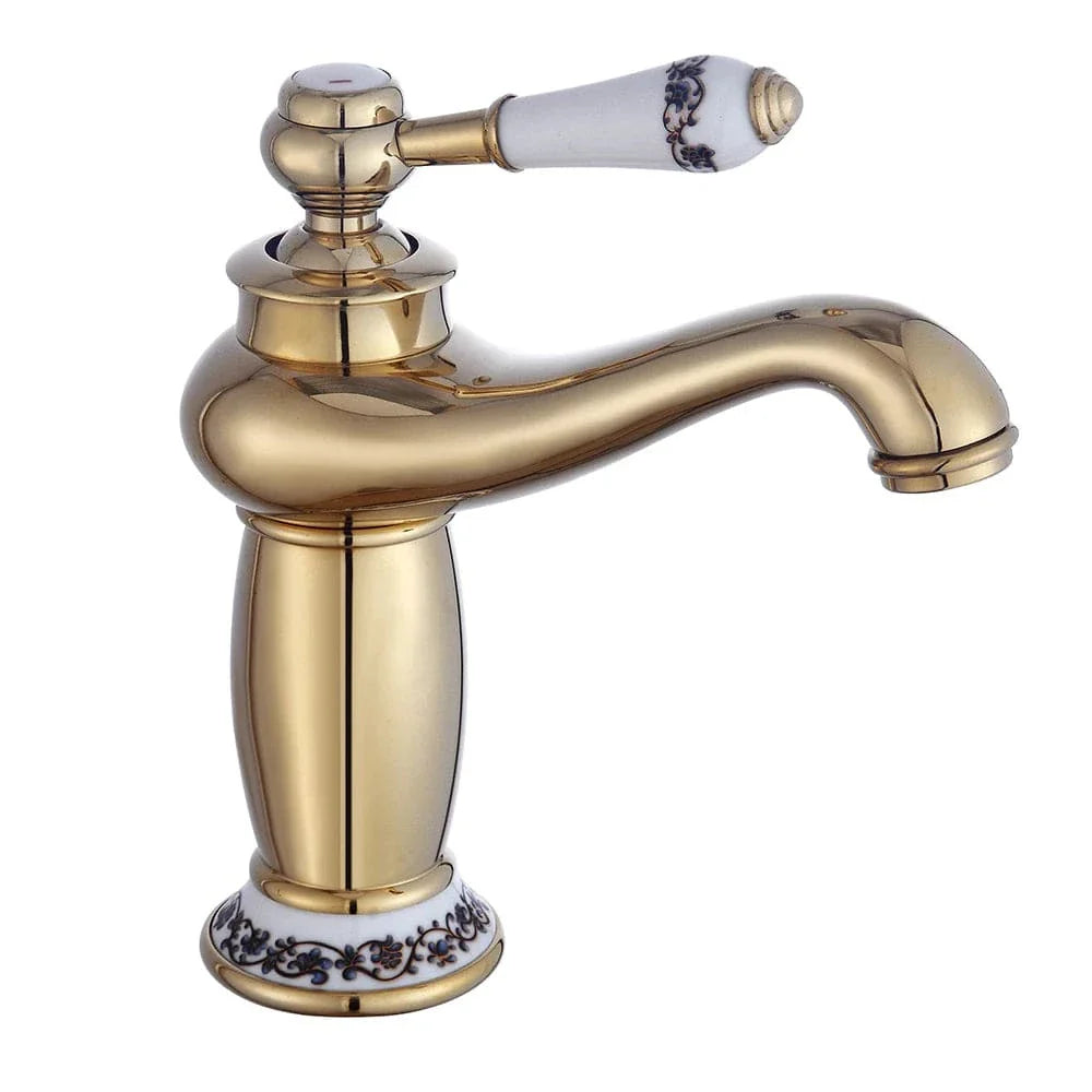 Robinet Lavabo Rétro Vintage Quatre Finitions Argent Or Noir Antique – Solvane