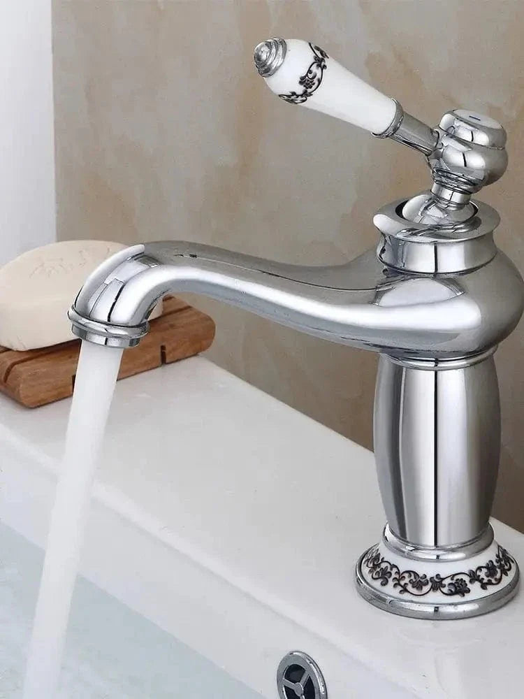 Robinet Lavabo Rétro Vintage Quatre Finitions Argent Or Noir Antique – Solvane