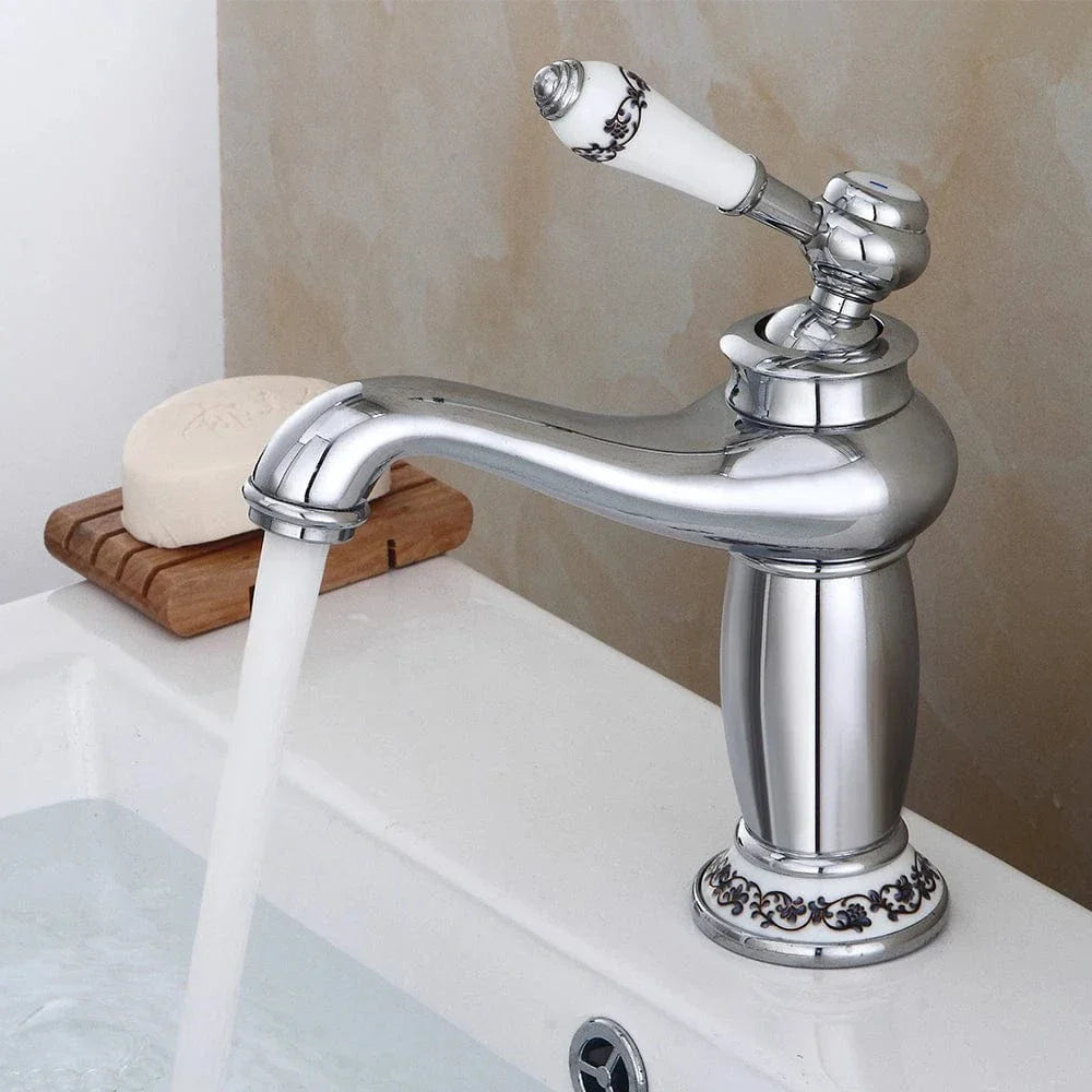 Robinet Lavabo Rétro Vintage Quatre Finitions Argent Or Noir Antique – Solvane