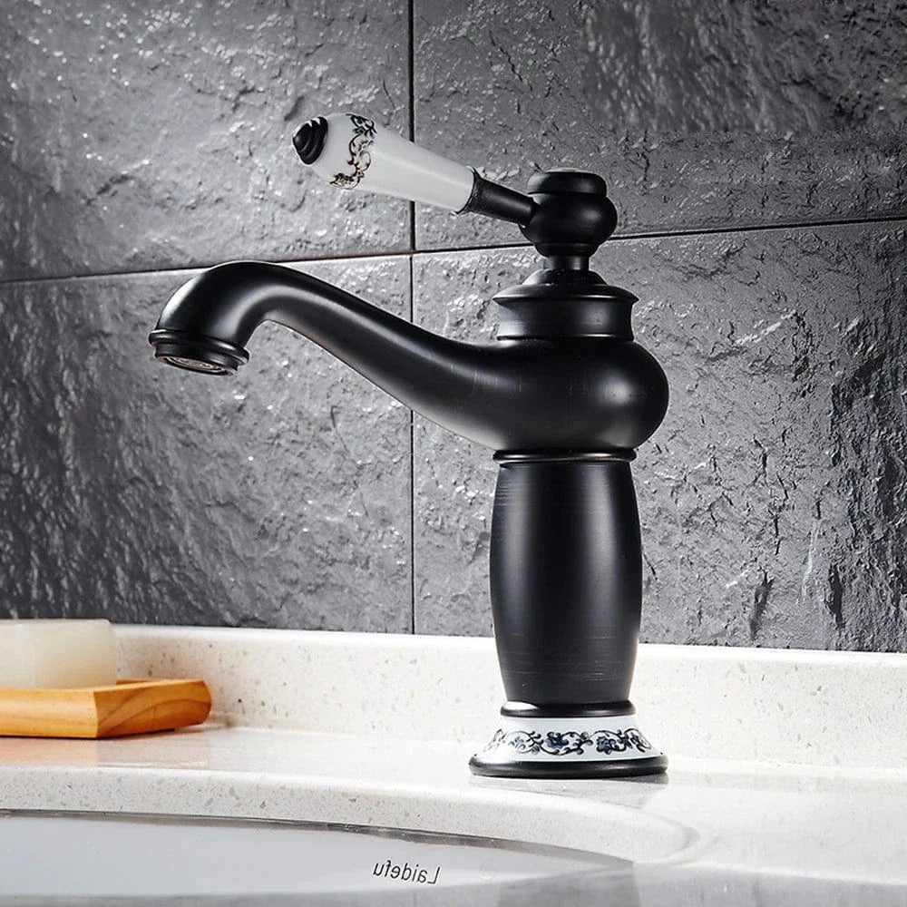 Robinet Lavabo Rétro Vintage Quatre Finitions Argent Or Noir Antique – Solvane