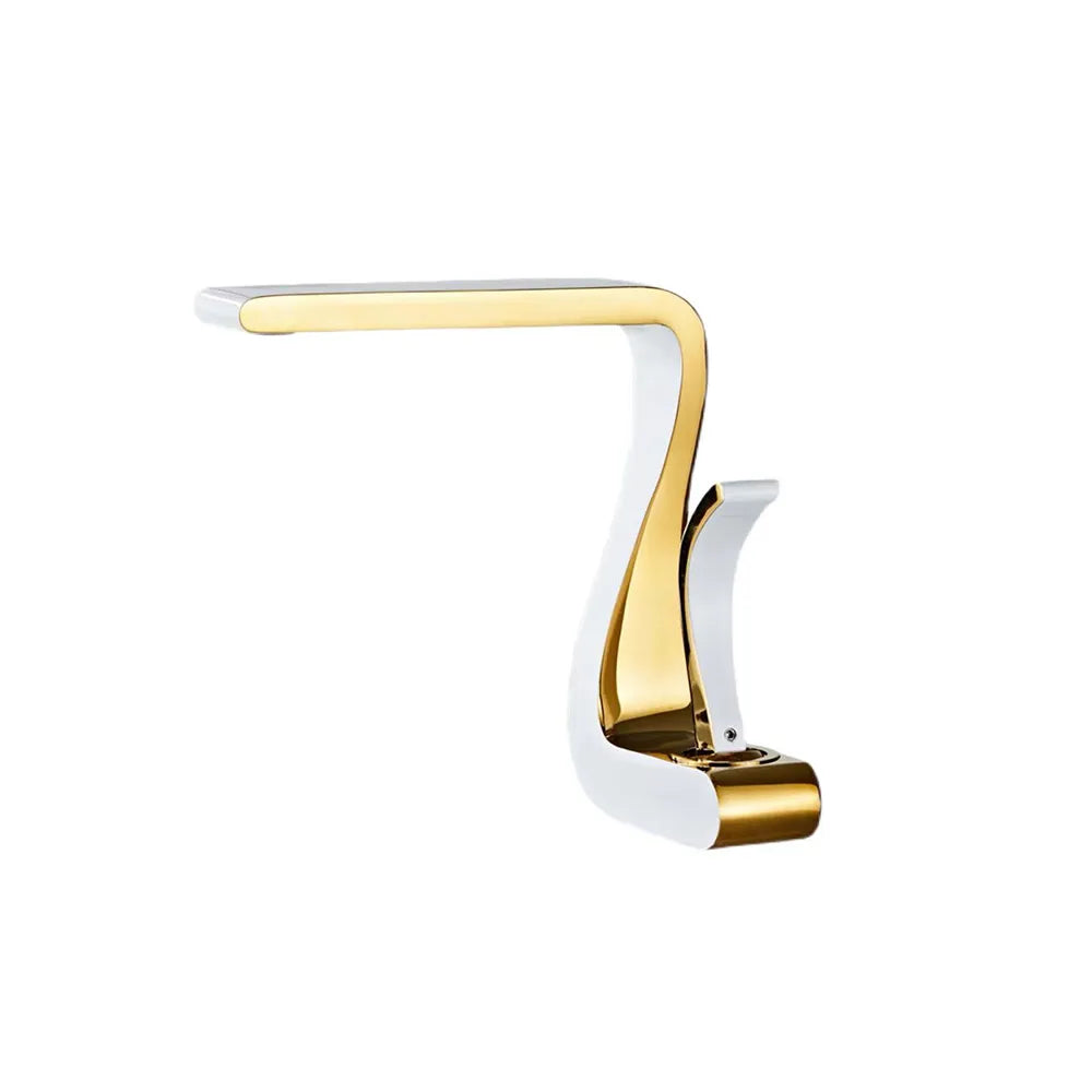 Robinet Salle de Bain Ondulé Doré Finition Luxueuse Design Fluide – Solvane