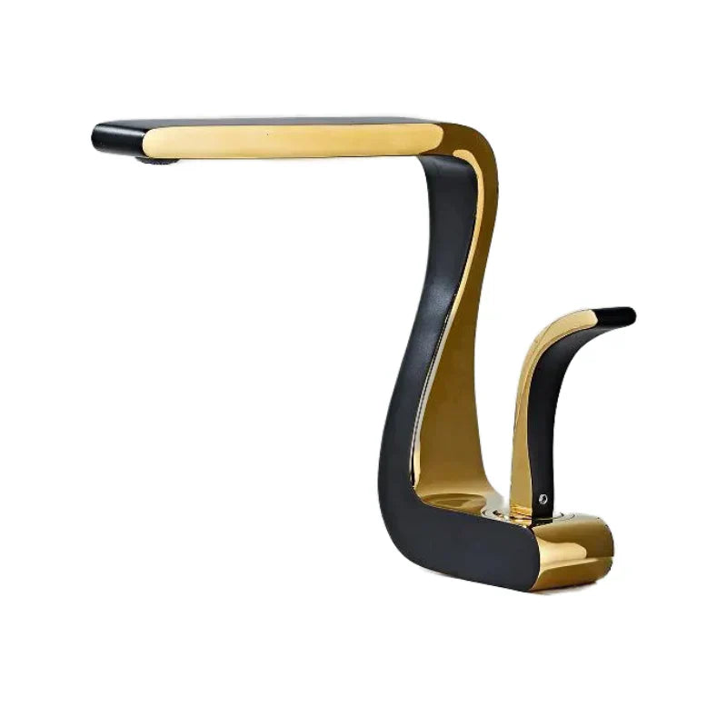 Robinet Salle de Bain Ondulé Doré Finition Luxueuse Design Fluide – Solvane