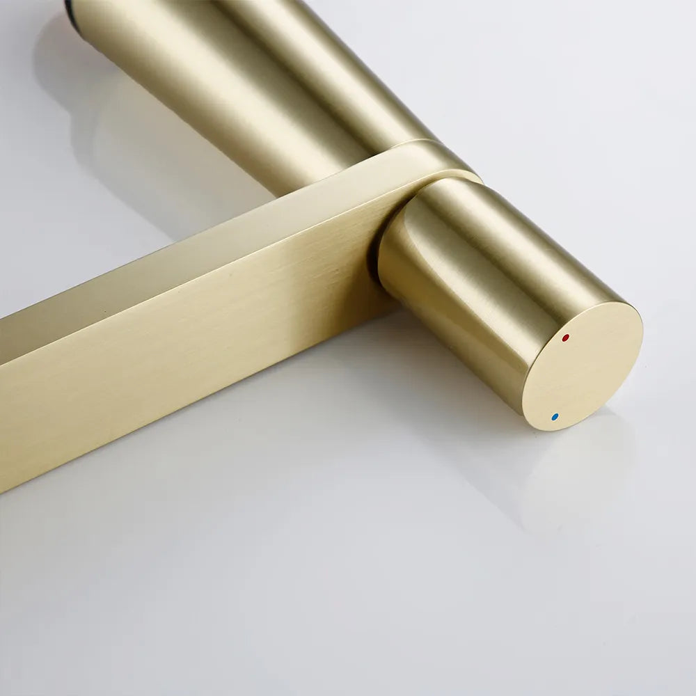 Mitigeur Lavabo Doré Laiton Minimaliste Élégance Épurée – Solvane