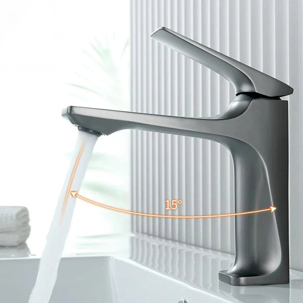 Robinet Lavabo Laiton Gris Moderne Teinte Sobre et Durable – Solvane