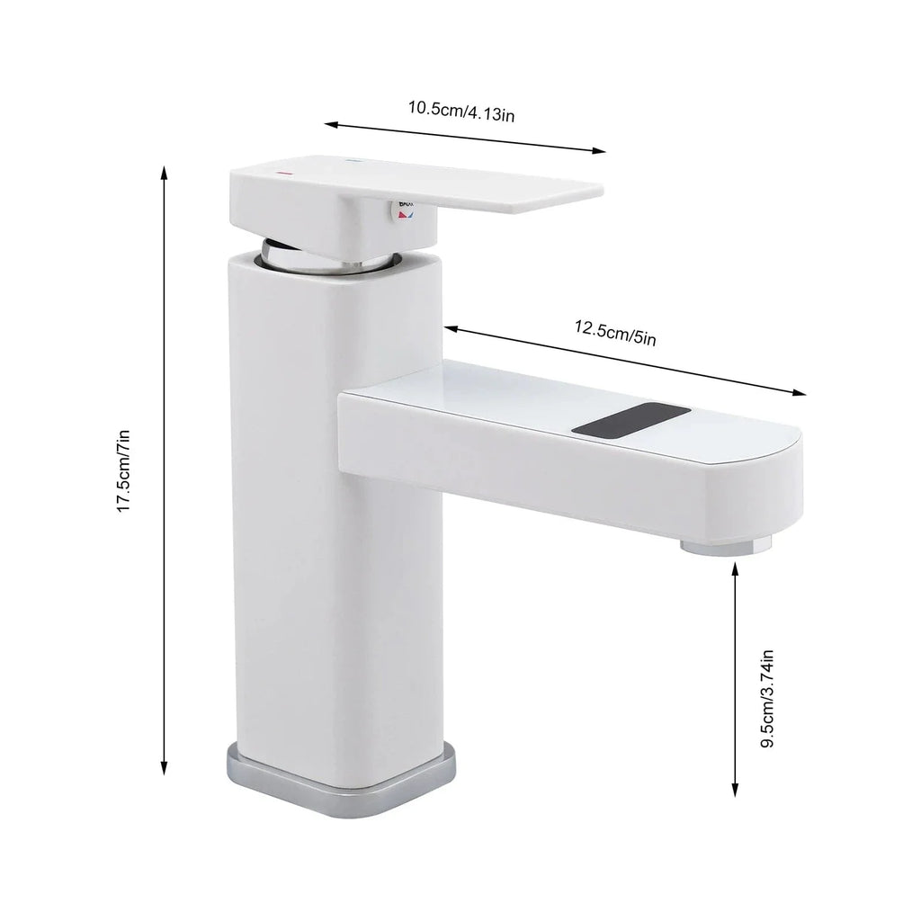 Robinet Vasque Blanc Affichage Numérique Température Sous les Yeux – Solvane