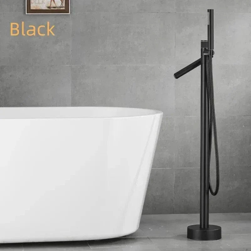 Robinet Baignoire Sur Pied Or Brossé Allure Luxe Pose Autonome – Vertane