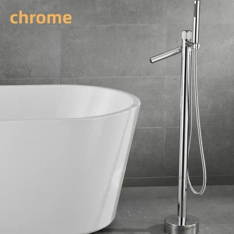 Robinet Baignoire Sur Pied Or Brossé Allure Luxe Pose Autonome – Vertane