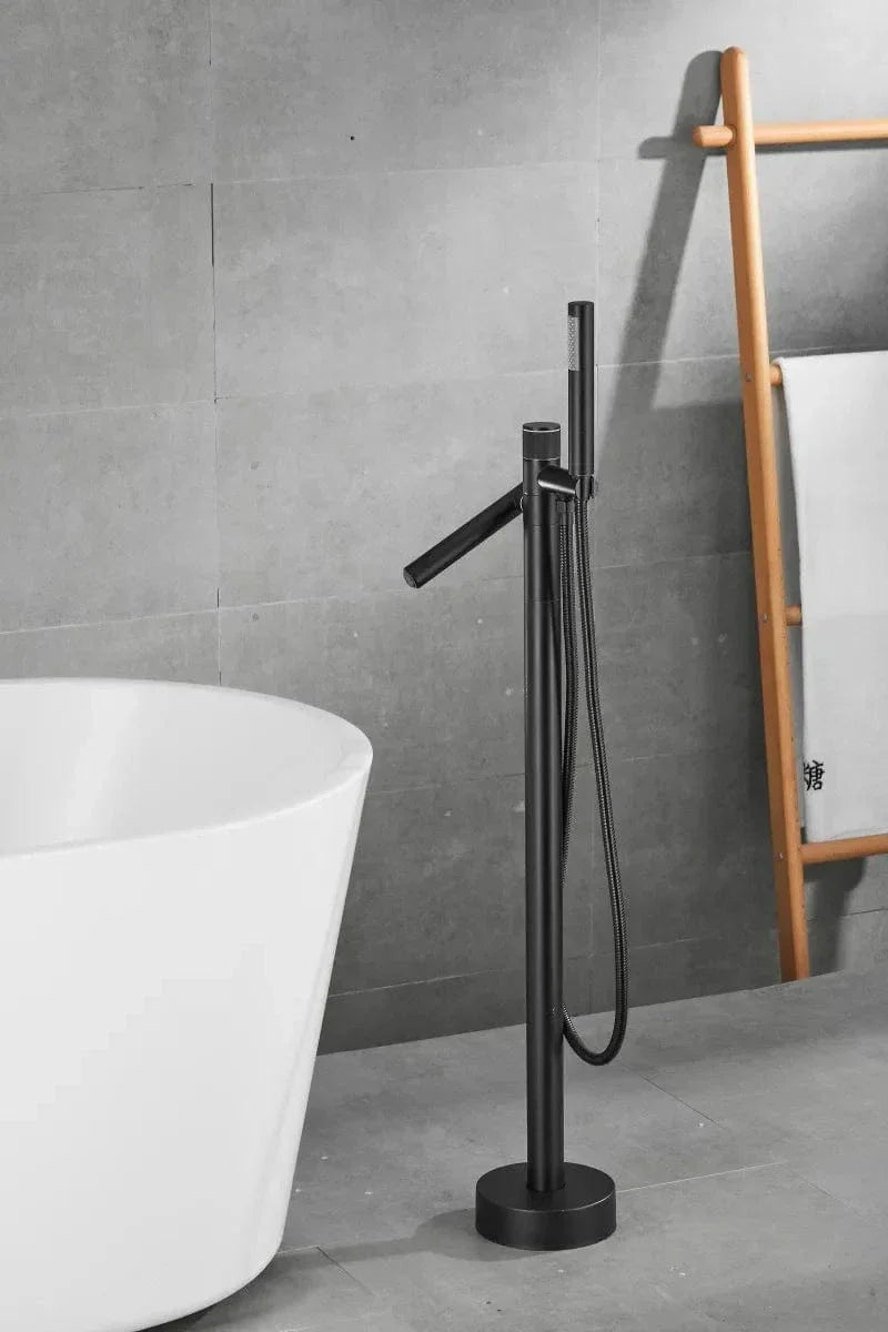 Robinet Baignoire Sur Pied Or Brossé Allure Luxe Pose Autonome – Vertane