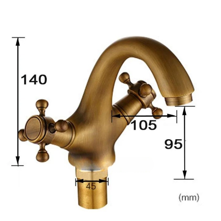 Robinet Mélangeur Lavabo Vintage Chaud Froid Élégance Rétro – Solvane