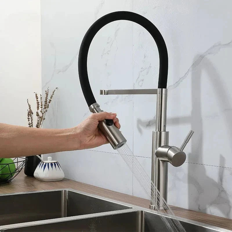 Mitigeur Cuisine Tuyau Silicone Noir Inox Flexible et Résistant – Cuvéa