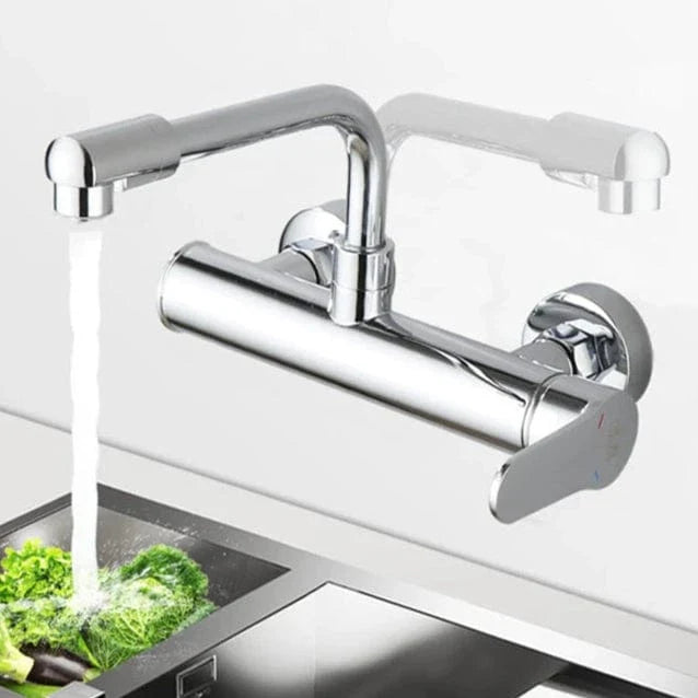 Mitigeur Mural Cuisine Double Trou Buse Pivotante 360° – Cuvéa